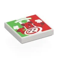 Tile 2 x 2 with Pizza Box, Dogs print