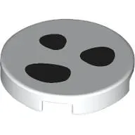 Tile Round 2 x 2 with Black Dalmatian Spots print