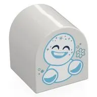 Duplo Brick 2 x 2 x 2 Curved Top with Snowgie print