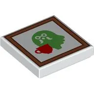 Tile 2 x 2 with Painting, Green Ghost, Red Mug print