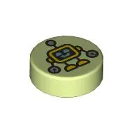 Tile Round 1 x 1 with Toy Robot print