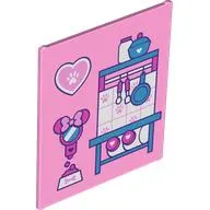 Glass for Frame 1 x 6 x 6 with Medium Blue/Dark Pink/White Kitchen, Mirror, Food Dish print