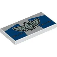 Tile 2 x 4 with Lightyear Symbol, Blue Background print
