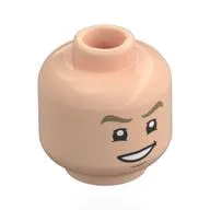 Minifig Head Sanji, Dark Tan Eyebrows, Smirk / Mean Grin