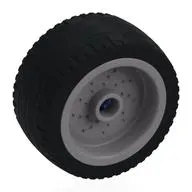 Wheel 18 x 12 with Pin Hole and Stud with Black Tyre and Bright Light Blue Axle