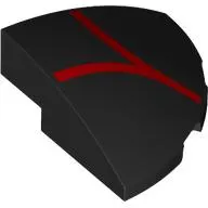 Brick Round Corner, Curved 3 x 3 x 1 Quarter Circle with Red Webbing print