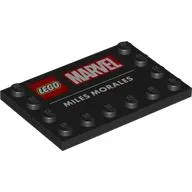 Plate Special 4 x 6 with Studs on 3 Edges with 'LEGO MARVEL MILES MORALES' print