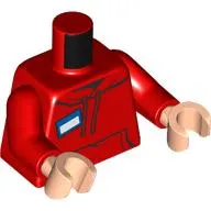 Torso, Hoody, Laces, Blue ID Tag print, Red Arms, Light Nougat Hands