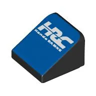Brick Sloped 30° 1 x 1 x 2/3 (Cheese Slope) with White 'HRC Honda RACING' on Blue Background print