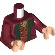 Torso, jacket, Dark Green Lapels, Dark Orange Vest with Dark Red Decorations, Olive Green Shirt print, Dark Red Arms, Light Nougat Hands