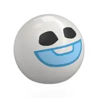 Technic Ball Joint, Black Eyes and Blue Smile Print (Snowgie Head)