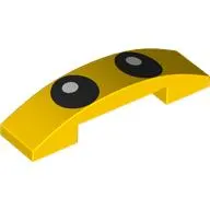 Brick Curved 4 x 1 Double with No Studs with Black Eyes, White Pupils print