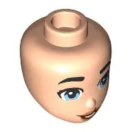 Minidoll Head, Black Eyebrows, Bright Light Blue Eyes, Harelip