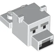 Animal Body Part, Bear Head 1 x 2 with Cube Polar Bear with Pixelated Face, Narrow Eyes Print
