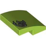 Brick Curved 2 x 2 x 2/3 with Silver Graffiti print