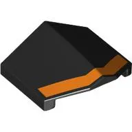 Brick Sloped 33° 2 x 2 Double / Inverted with Orange Stripe print