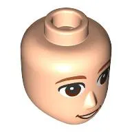 Minidoll Head Male Dark Orange Eyebrows, Dark Brown Eyes, Open Mouth
