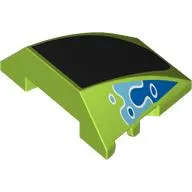 Brick Wedged, Curved 4 x 3 No Studs with Black Front, Blue/Medium Blue Water Shapes print