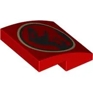 Brick Curved 2 x 2 x 2/3 with Jurassic Park Logo print
