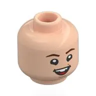 Minifig Head Lawrence "Chunk" Cohen, Reddish Brown Eyebrows, Open Mouth, Irregular Teeth, Mean Smile / Scared