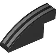 Brick Curved 1 x 4 x 1 2/3 No Studs with Silver Stripes print