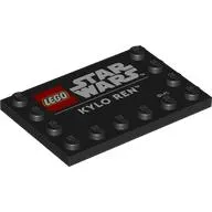 Plate Special 4 x 6 with Studs on 3 Edges with 'LEGO STAR WARS KYLO REN' print