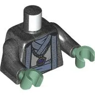 Torso, Jedi Robes, Sand Blue Trim, Belt, Silver Necklace print, Pearl Titanium Arms, Sand Green Hands