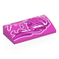 Brick Curved 2 x 4 x 2/3 No Studs, with Dark Purple/White Graffiti Girl print