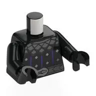 Torso, Knight Armor, Dark Bluish Grey Belt, Color, Diamonds, Dark Purple Stripes print, Black Arms and Hands