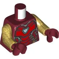 Torso, Iron Man Mark 85, Armor, Triangle Arc Reactor print, Pearl Gold Arms, Dark Red Hands