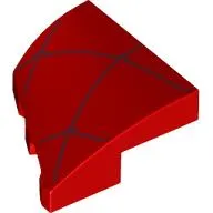 Brick Wedged, Curved 2 x 2 with Stud Notch Right with Dark Red Webs print