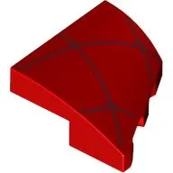 Brick Wedged, Curved 2 x 2 with Stud Notch Left with Dark Red Webs print