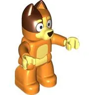 Duplo Figure Dog Large with Dark Orange Head, Bright Light Yellow Chest, Hands (Chilli)