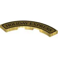Tile 4 x 4 Curved, Macaroni with Black 'HOLIDAY EXPRESS', Border print