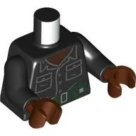 Torso, Shirt, Pockets, Buttons, Reddish Brown Chest, Dark Green Utility Belt print, Black Arms, Reddish Brown Hands