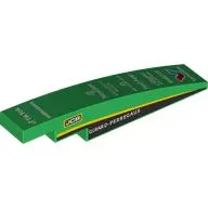 Brick Curved 1 x 6 with Black Sides, Yellow Stripes, White Sponsors print