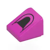 Brick Sloped 30° 1 x 1 x 2/3 (Cheese Slope) with Black Safety Bar print