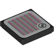 Tile 2 x 2 with 'W' in Circle (Wario), Barcode print (Sticker)