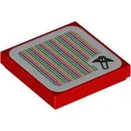 Tile 2 x 2 with Bat, Barcode print (Sticker)