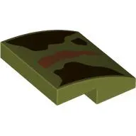 Brick Curved 2 x 2 x 2/3 with Dark Brown/Dark Orange Shapes print