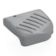 Brick Round, Curved 4 x 4, No Studs with 'B', Dark Bluish Grey Vents print