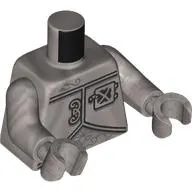 Torso, Robot Plating, Hatch over Heart print, Flat Silver Arms and Hands