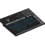 Brick Sloped 10° 6 x 8 with 'U.S.S. Enterprise', Blueprint, Stats print
