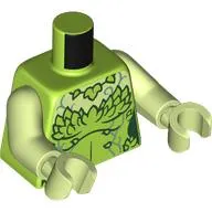 Torso Dress, Leaves, Dark Green Trim, Yellowish Green Chest print, Yellowish Green Arms and Hands