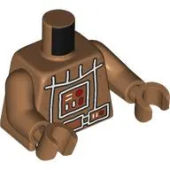Torso, Darth Vader Armor, Ginger Bread, White Icing Lines print, Medium Nougat Arms and Hands