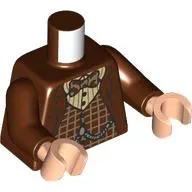 Torso, Jacket, Tan Plaid Shirt, Silver Chains, Reddish Brown/Dark Tan Bowtie print, Reddish Brown Arms, Light Nougat Hands