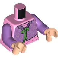 Torso, Sweater, Medium Lavender Throwover, Bright Green Laces print, Medium Lavender Arms, Light Nougat Hands