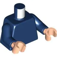 Torso, Dark Blue Arms, Light Nougat Hands [Plain]