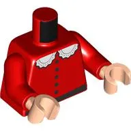 Torso, Dress, White Collar, Black Buttons, Belt print, Red Arms, Light Nougat Hands