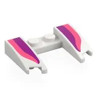 Brick Wedged, Curved 3 x 4 x 2/3 Cutout with Dark Purple/Coral Shapes print